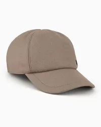 Giorgio Armani OFFICIAL STORE Cappello Baseball In Misto Lana Marrone