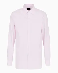 Giorgio Armani OFFICIAL STORE Camicia Regular Fit In Cotone Luxury Micro Fantasia Rosa