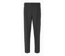 OFFICIAL STORE Pantaloni A Due Pinces In Tela Tecnica Stretch