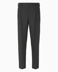 Giorgio Armani OFFICIAL STORE Pantaloni A Due Pinces In Tela Tecnica Stretch Grigio