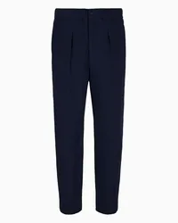 Giorgio Armani OFFICIAL STORE Pantaloni A Una Pince In Lana Vergine Blu