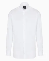 Giorgio Armani OFFICIAL STORE Camicia In Twill Di Cotone Luxury Bianco