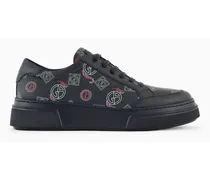 OFFICIAL STORE Sneakers In Pelle Con Logo All-over
