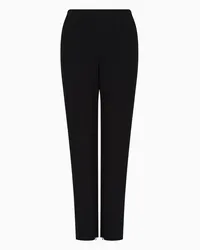 Giorgio Armani OFFICIAL STORE Pantaloni Dritti In Cady Di Viscosa Stretch Nero