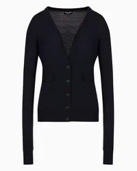 Giorgio Armani OFFICIAL STORE Cardigan Lungo In Puro Cashmere Blu