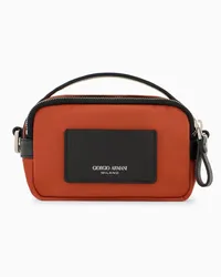 Giorgio Armani OFFICIAL STORE Mini Crossbody In Nylon E Pelle Asv Arancione