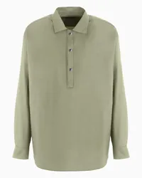 Giorgio Armani OFFICIAL STORE Camicia Polo In Cotone E Seta Asv Verde