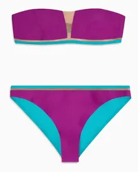 Giorgio Armani OFFICIAL STORE Bikini A Fascia Con Dettagli In Tulle Viola