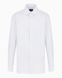 Giorgio Armani OFFICIAL STORE Camicia Regular Fit In Cotone Luxury Micro Fantasia Blu