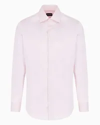 Giorgio Armani OFFICIAL STORE Camicia Classica In Twill Di Cotone Rosa