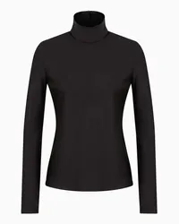 Giorgio Armani OFFICIAL STORE Blusa A Maniche Lunghe In Doppio Raso Di Seta Nero