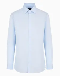 Giorgio Armani OFFICIAL STORE Camicia Regular Fit In Cotone A Righe Azzurro