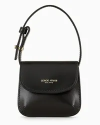 Giorgio Armani OFFICIAL STORE Borsa Charm Micro La Prima In Pelle Palmellata Nero