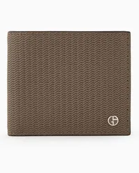 Giorgio Armani OFFICIAL STORE Portafogli Bifold In Pelle Stampata Tortora