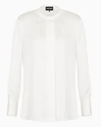 Giorgio Armani OFFICIAL STORE Camicia In Charmeuse Di Seta Bianco