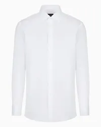 Giorgio Armani OFFICIAL STORE Camicia In Twill Di Cotone Luxury Bianco