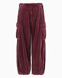 Giorgio Armani OFFICIAL STORE Pantaloni Cargo In Velluto Di Cotone Bordeaux