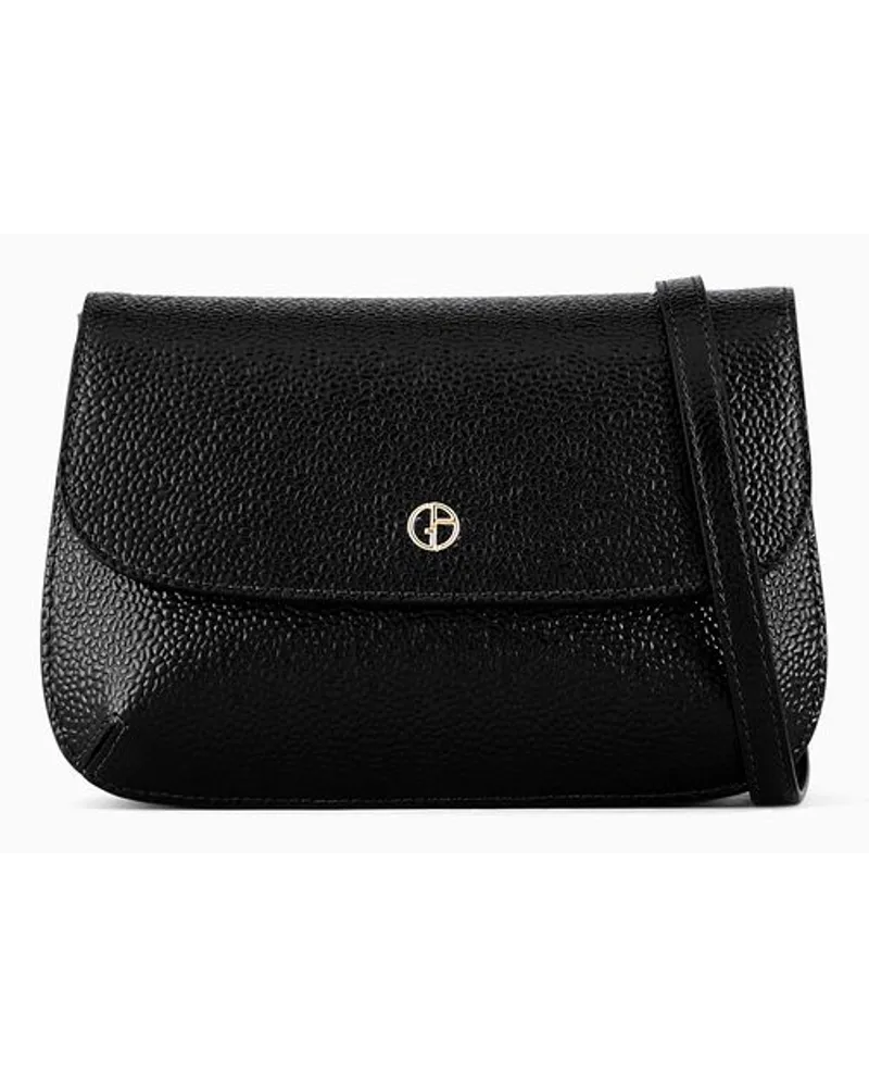 Giorgio Armani OFFICIAL STORE Borsa Piccola La Prima In Vernice Effetto Chicco Di Riso Con Tracolla Nero