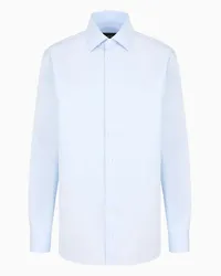 Giorgio Armani OFFICIAL STORE Camicia Regular Fit In Cotone Luxury Azzurro