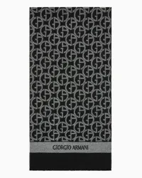 Giorgio Armani OFFICIAL STORE Sciarpa In Lana Jacquard Monogram Fantasia