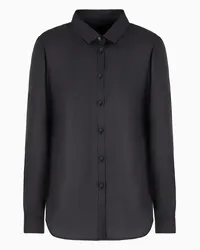 Giorgio Armani OFFICIAL STORE Camicia In Twill Di Seta Asv Nero