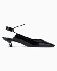 Giorgio Armani OFFICIAL STORE Slingback Con Tacco In Vernice Nero