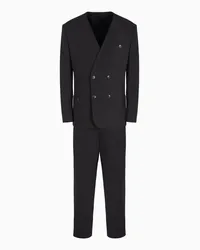 Giorgio Armani OFFICIAL STORE Abito Doppiopetto In Lana Vergine Stretch Nero