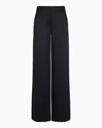 Giorgio Armani OFFICIAL STORE Pantaloni Ampi In Doppio Raso Di Seta Nero