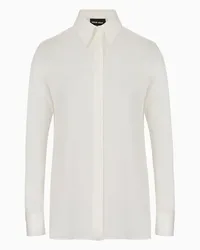 Giorgio Armani OFFICIAL STORE Camicia In Charmeuse Di Pura Seta Bianco