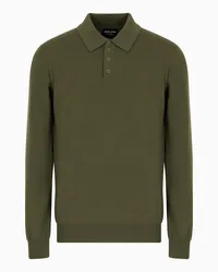 Giorgio Armani OFFICIAL STORE Polo A Maniche Lunghe In Cashmere Verde