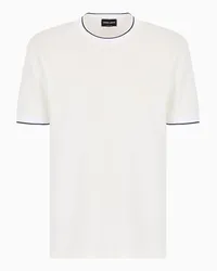 Giorgio Armani OFFICIAL STORE T-shirt Girocollo In Jersey Di Seta E Cotone Bianco