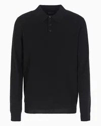 Giorgio Armani OFFICIAL STORE Polo A Maniche Lunghe In Cashmere Nero