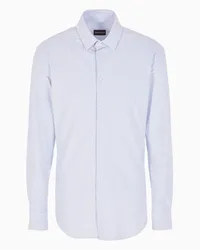 Giorgio Armani OFFICIAL STORE Camicia Slim Fit In Jersey Di Cotone A Righe Rigato