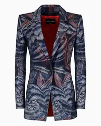 Giorgio Armani OFFICIAL STORE Giacca Monopetto Lunga Ricamo Déco Multicolor