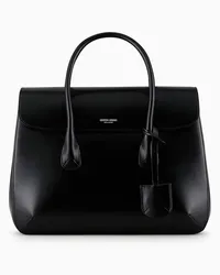 Giorgio Armani OFFICIAL STORE Bauletto Grande La Prima In Pelle Palmellata Nero