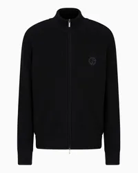 Giorgio Armani OFFICIAL STORE Cardigan Con Zip In Lana Vergine Nero