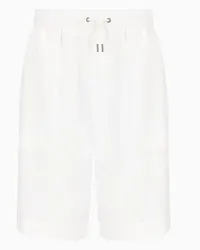 Giorgio Armani OFFICIAL STORE Bermuda Flat Front In Tela Di Puro Lino Bianco