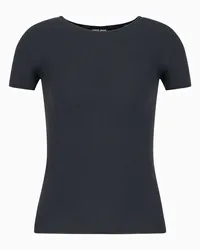 Giorgio Armani OFFICIAL STORE Maglia A Maniche Corte In Viscosa Punto Links Antracite