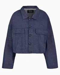 Giorgio Armani OFFICIAL STORE Denim Collection Blouson In Denim Di Cotone, Viscosa E Lurex Blu