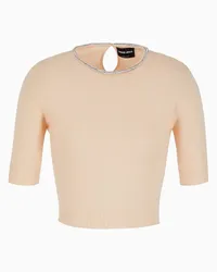 Giorgio Armani OFFICIAL STORE Maglia Girocollo Cropped In Cashmere Rosa