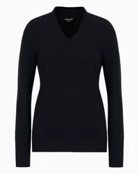 Giorgio Armani OFFICIAL STORE Maglia In Cashmere Alashan Blu