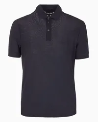 Giorgio Armani OFFICIAL STORE Polo In Piquet Di Pura Lana Vergine Blu