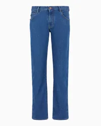 Giorgio Armani OFFICIAL STORE Pantalone 5-tasche Regular Fit In Denim Di Cotone Stretch Blu