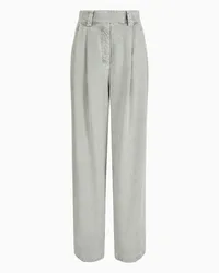 Giorgio Armani OFFICIAL STORE Denim Collection Pantaloni A Una Pince In Lyocell Grigio