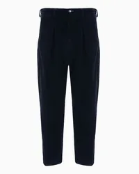 Giorgio Armani OFFICIAL STORE Pantaloni A Una Pince In Velluto Stretch Blu