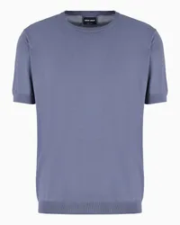 Giorgio Armani OFFICIAL STORE Maglia Girocollo In Seta E Cotone Blu