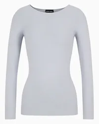 Giorgio Armani OFFICIAL STORE Maglia A Maniche Lunghe In Viscosa Punto Links Grigio