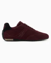 Giorgio Armani OFFICIAL STORE Sneakers In Suede Bordeaux