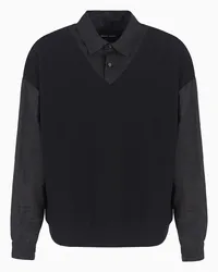 Giorgio Armani OFFICIAL STORE Polo A Manica Lunga In Cotone E Lana Nero