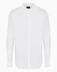 Giorgio Armani OFFICIAL STORE Camicia Icon In Cotone Unito Stretch Bianco